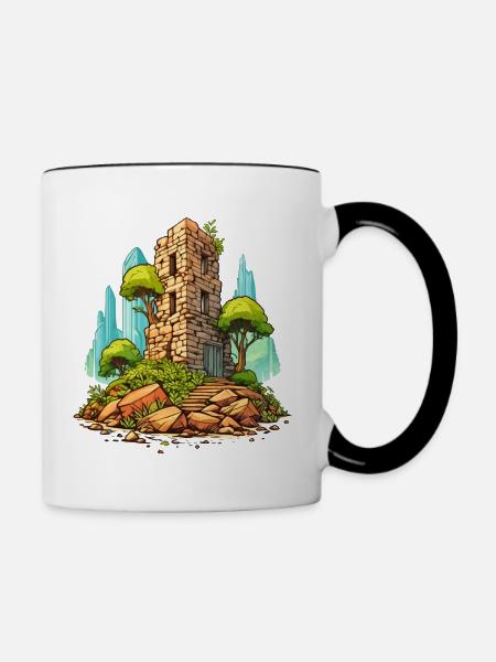 Ruine - Tasse zweifarbig - Weiß/Schwarz