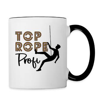 Toprope Profi - Kletterer - Tasse zweifarbig - Weiß/Schwarz - Rechts
