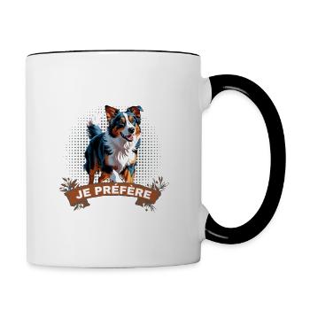 BERGER AUSTRALIEN AUSSIE CHIEN DOUX - Mug contrasté - blanc/noir - Droite