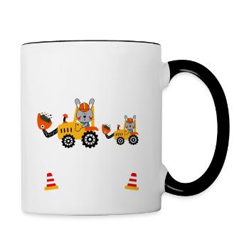 Ich Werde Großer Bruder 2025 - Tasse zweifarbig - Weiß/Schwarz - Rechts