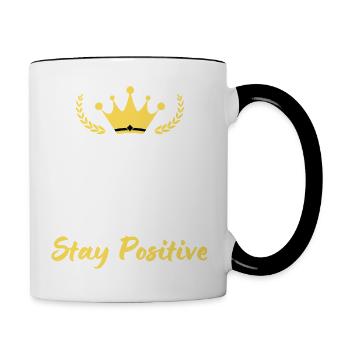 Keep Calm and Stay Positive - Mug contrasté - blanc/noir - Droite