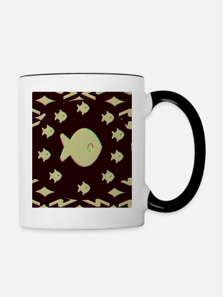 Aquarium - Tasse zweifarbig - Weiß/Schwarz
