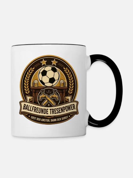 Ballfreunde Tresenpower - Tasse zweifarbig - Weiß/Schwarz