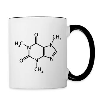 Kaffee chemische Formel Espresso Chemie Mokka Latt - Tasse zweifarbig - Weiß/Schwarz - Rechts