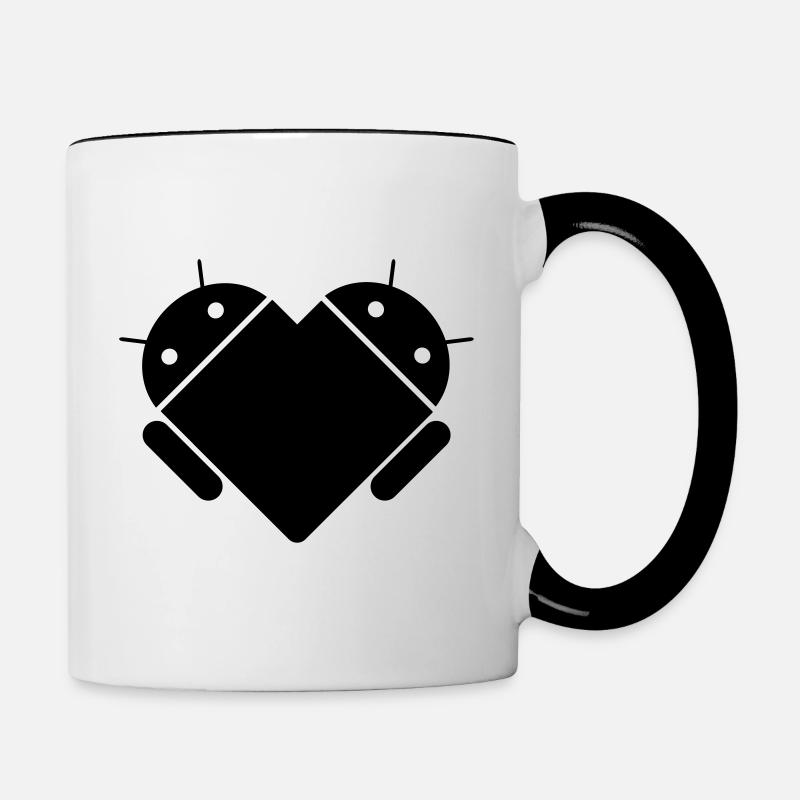 Android love - Tasse zweifarbig - Weiß/Schwarz