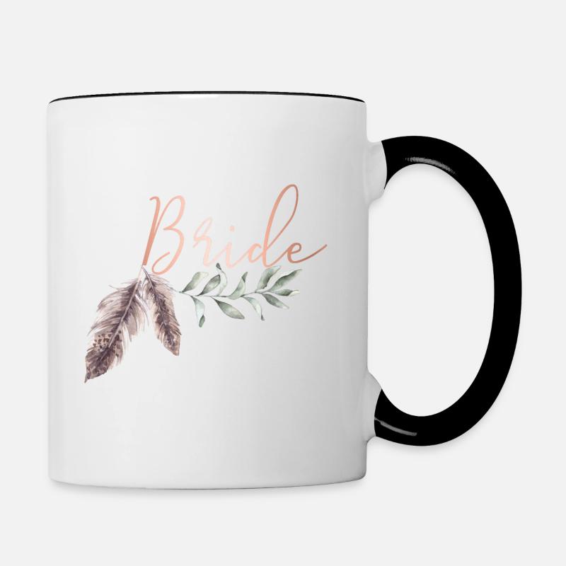 Boho Bride Braut - Contrasting Mug - white/black
