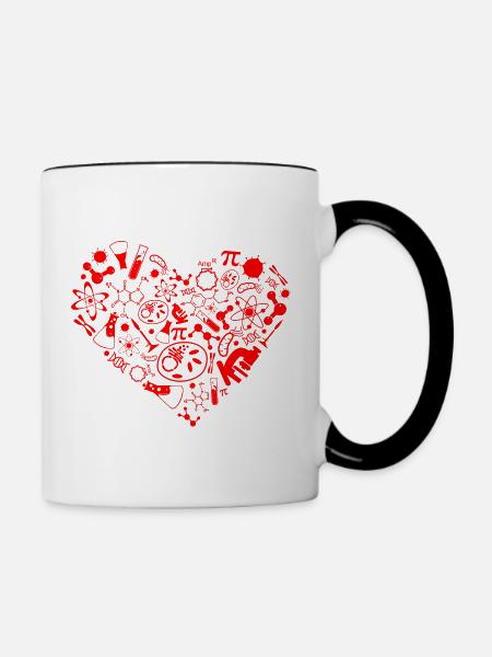 Science heart - Tasse zweifarbig - Weiß/Schwarz