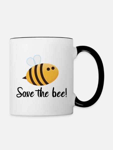 Save the bee! - Tasse zweifarbig - Weiß/Schwarz