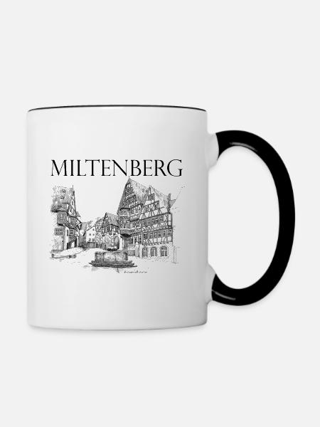 Miltenberg - Tasse zweifarbig - Weiß/Schwarz