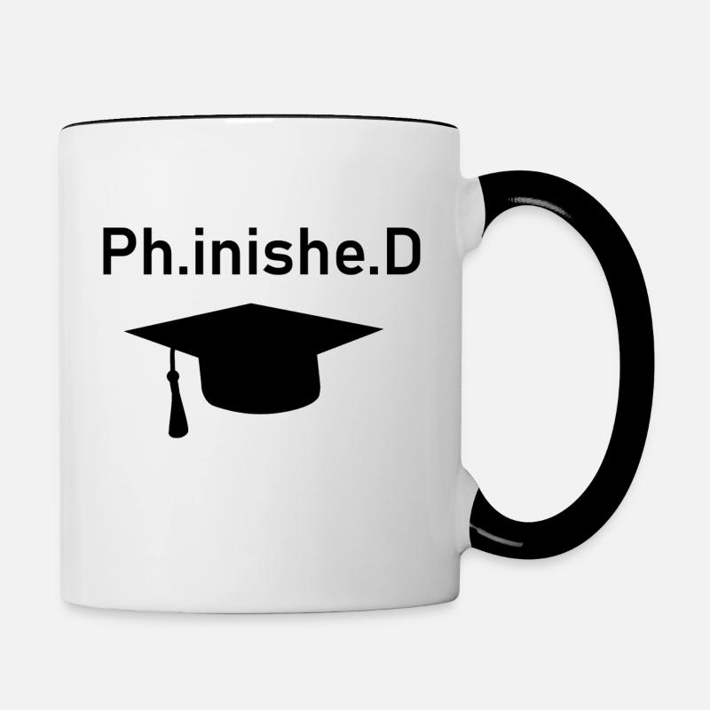 PhD Phinished - Mug contrasté - blanc/noir