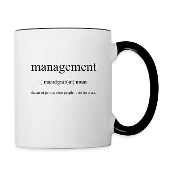 Management (Geschäftsführung) Definition - Tasse zweifarbig - Weiß/Schwarz - Rechts