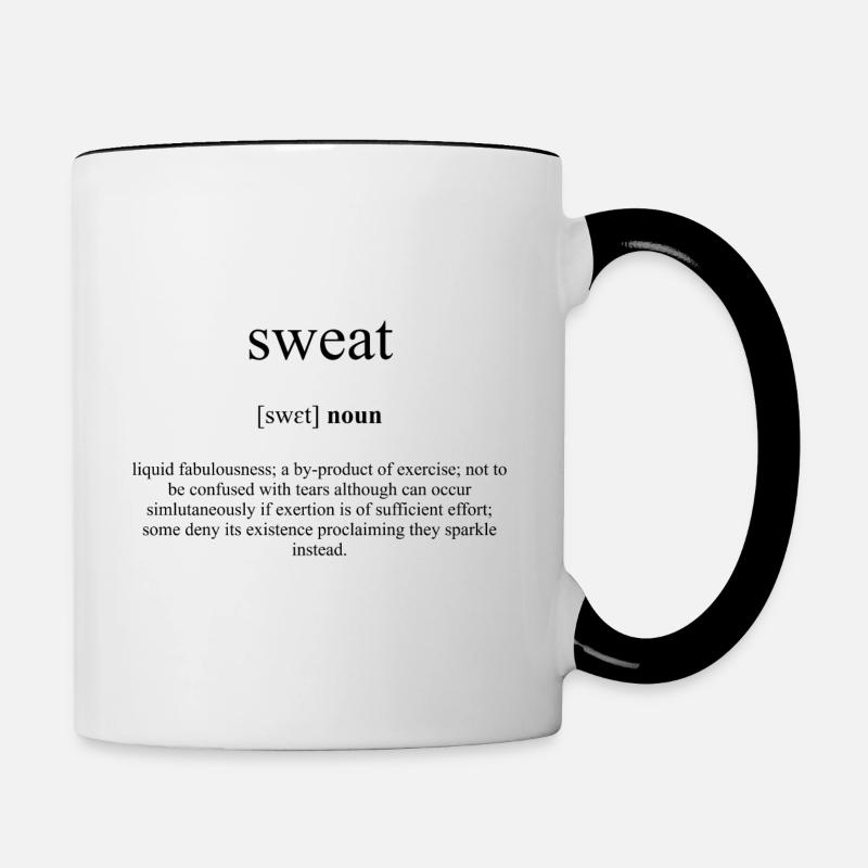 Sweat (Schweiß) Definition Dictionary - Tasse zweifarbig - Weiß/Schwarz