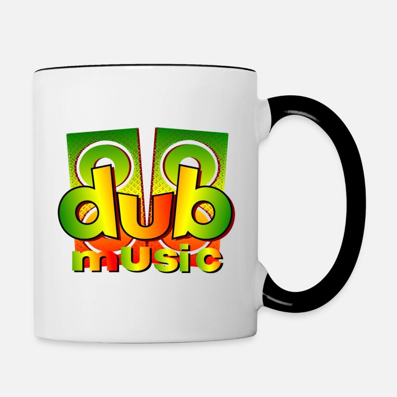 Dub music - Contrasting Mug - white/black