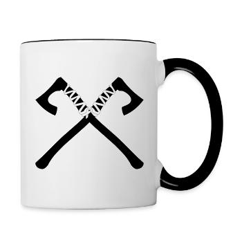 Wikinger Axt sw - Tasse zweifarbig - Weiß/Schwarz - Rechts