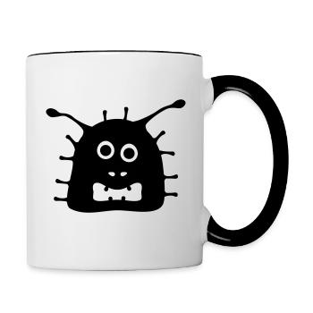 Covi le virus corona fou - Mug contrasté - blanc/noir - Droite