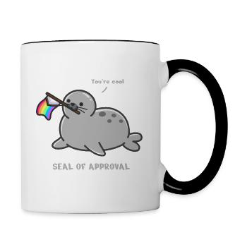 Drôle de phoque - Mug contrasté - blanc/noir - Droite