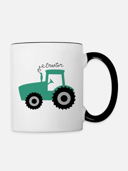Traktor - Tasse zweifarbig - Weiß/Schwarz