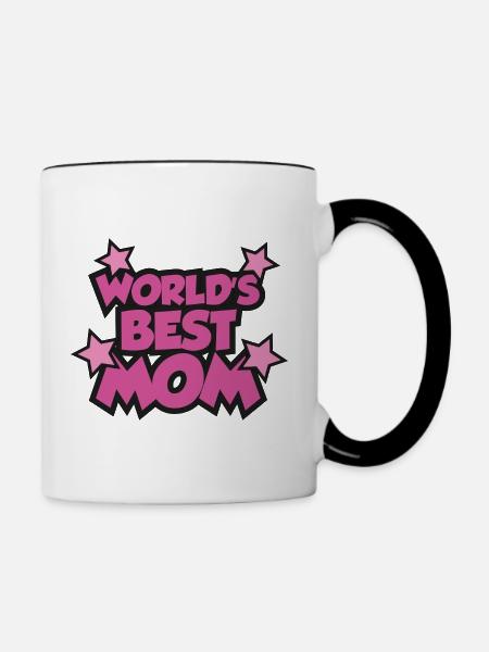 Die beste Mutter der Welt - Tasse zweifarbig - Weiß/Schwarz