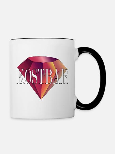 Kostbarer Diamant! - Tasse zweifarbig - Weiß/Schwarz