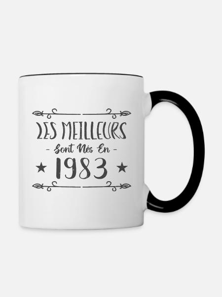 Les meilleurs sont nés en 1983 - Mug contrasté - blanc/noir