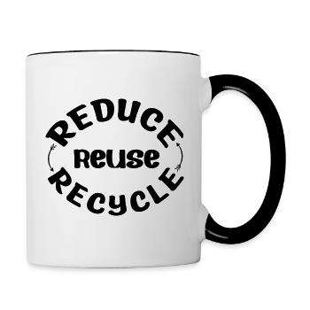 Reduce Reuse Recycle - Contrasting Mug - white/black - Right