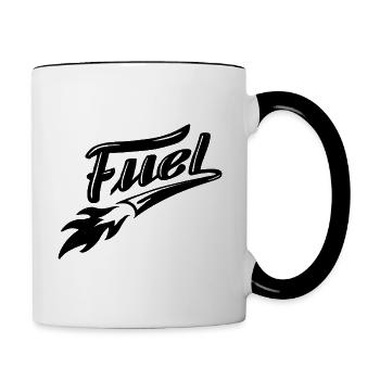 Black fuel flame - flamme de carburant noire - Mug contrasté - blanc/noir - Droite