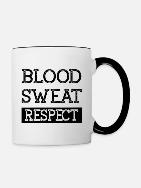 Blutschweiß Respekt - Tasse zweifarbig - Weiß/Schwarz
