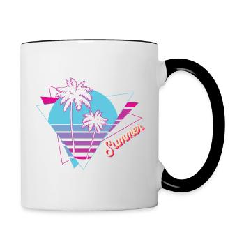 Été - Été Sun Palms - Mug contrasté - blanc/noir - Droite