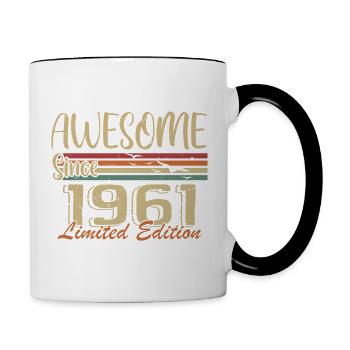 Legends were born in 1961 Vintage 1961 - Contrasting Mug - white/black - Right
