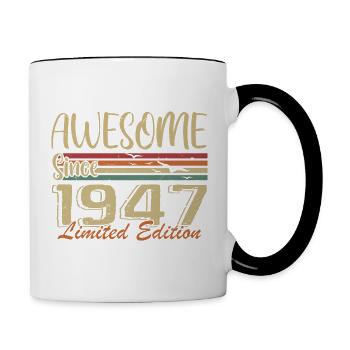 Legenden werden 1947 geboren Jahrgang 1947 - Tasse zweifarbig - Weiß/Schwarz - Rechts