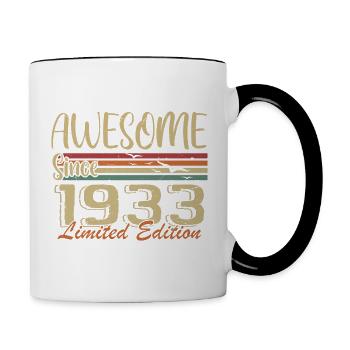 Legenden werden 1933 geboren Jahrgang 1933 - Tasse zweifarbig - Weiß/Schwarz - Rechts