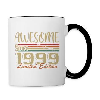 Legenden wurden 1999 geboren Jahrgang 1999 - Tasse zweifarbig - Weiß/Schwarz - Rechts