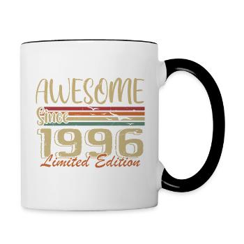 Legenden wurden 1996 geboren Jahrgang 1996 - Tasse zweifarbig - Weiß/Schwarz - Rechts