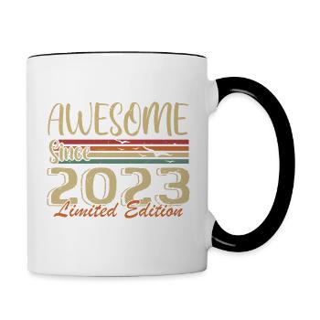 Legenden werden geboren Jahrgang 2023 Jahrgang 2023 - Tasse zweifarbig - Weiß/Schwarz - Rechts