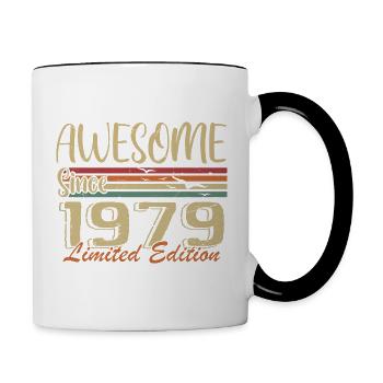 Legenden wurden 1979 geboren Jahrgang 1979 - Tasse zweifarbig - Weiß/Schwarz - Rechts