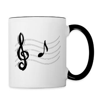 Violin clef Note La / A Staves Music Sheet - Contrasting Mug - white/black - Right