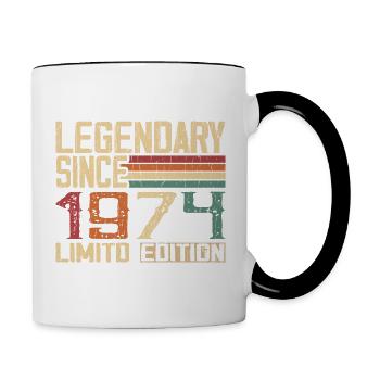 Original 1974 Vintage Cadeau D’anniversaire 1974 - Mug contrasté - blanc/noir - Droite