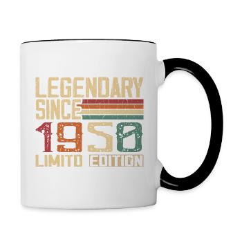 Original 1950's Vintage 1950's Birthday Gift - Contrasting Mug - white/black - Right