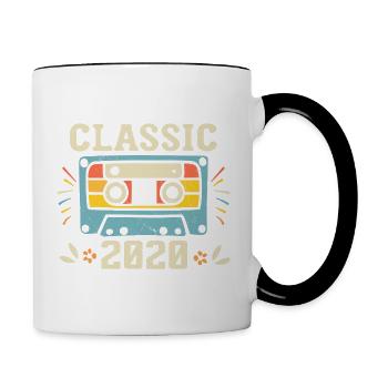 Vintage 2020 Cassette D'anniversaire Rétro 2020 - Mug contrasté - blanc/noir - Droite