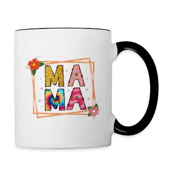 Maman - Mug contrasté - blanc/noir - Droite