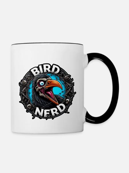 Bird Nerd - Tasse zweifarbig - Weiß/Schwarz
