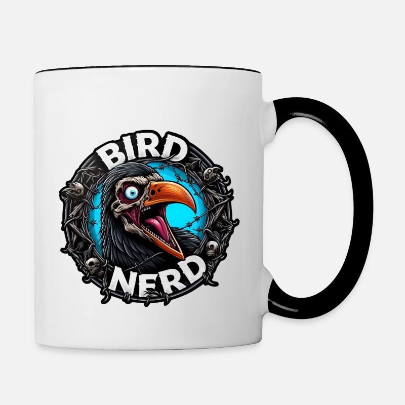 Bird Nerd - Contrasting Mug - white/black
