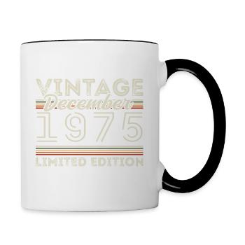 Vintage December 1975 - 50th Anniversary December - Contrasting Mug - white/black - Right