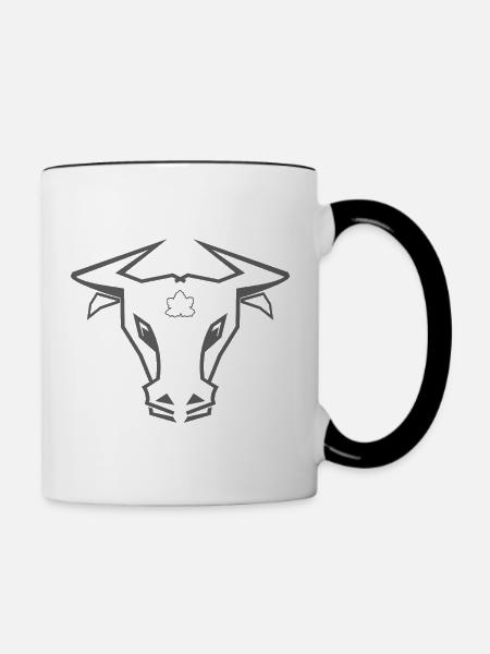 Stier_002a - Tasse zweifarbig - Weiß/Schwarz