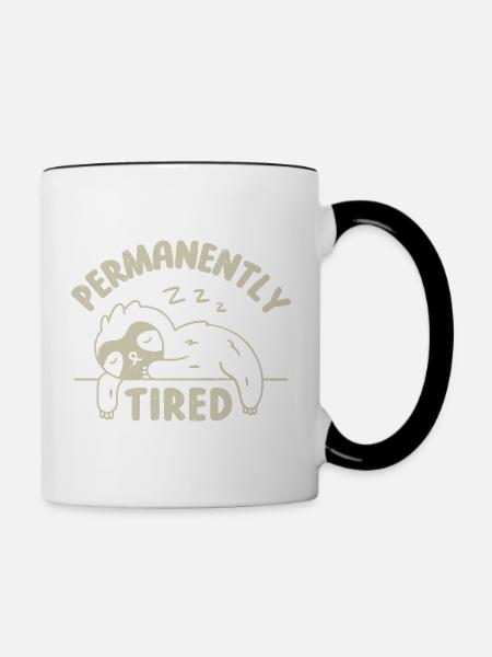 Dauerhaft müde - Tasse zweifarbig - Weiß/Schwarz