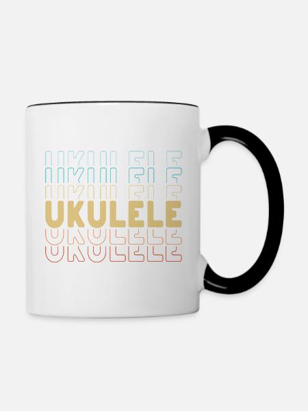 Ukulele typography - Tasse zweifarbig - Weiß/Schwarz