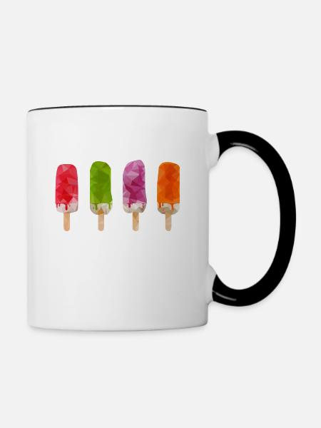 Low Poly Popsicle - Tasse zweifarbig - Weiß/Schwarz