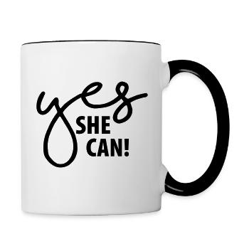 Yes She Can - Contrasting Mug - white/black - Right