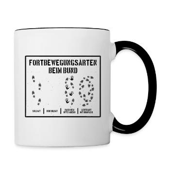 FORTBEWEGUNGSARTEN BEIM BUND BUNDESWEHR - Tasse zweifarbig - Weiß/Schwarz - Rechts