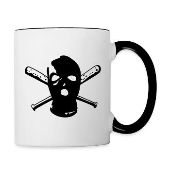 Balaclava with baseball bat - Contrasting Mug - white/black - Right